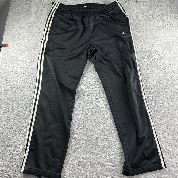 VINTAGE Adidas Breakaway Track Pants Mens XL Black White Classic Y2K‎ - Picture 1 of 10